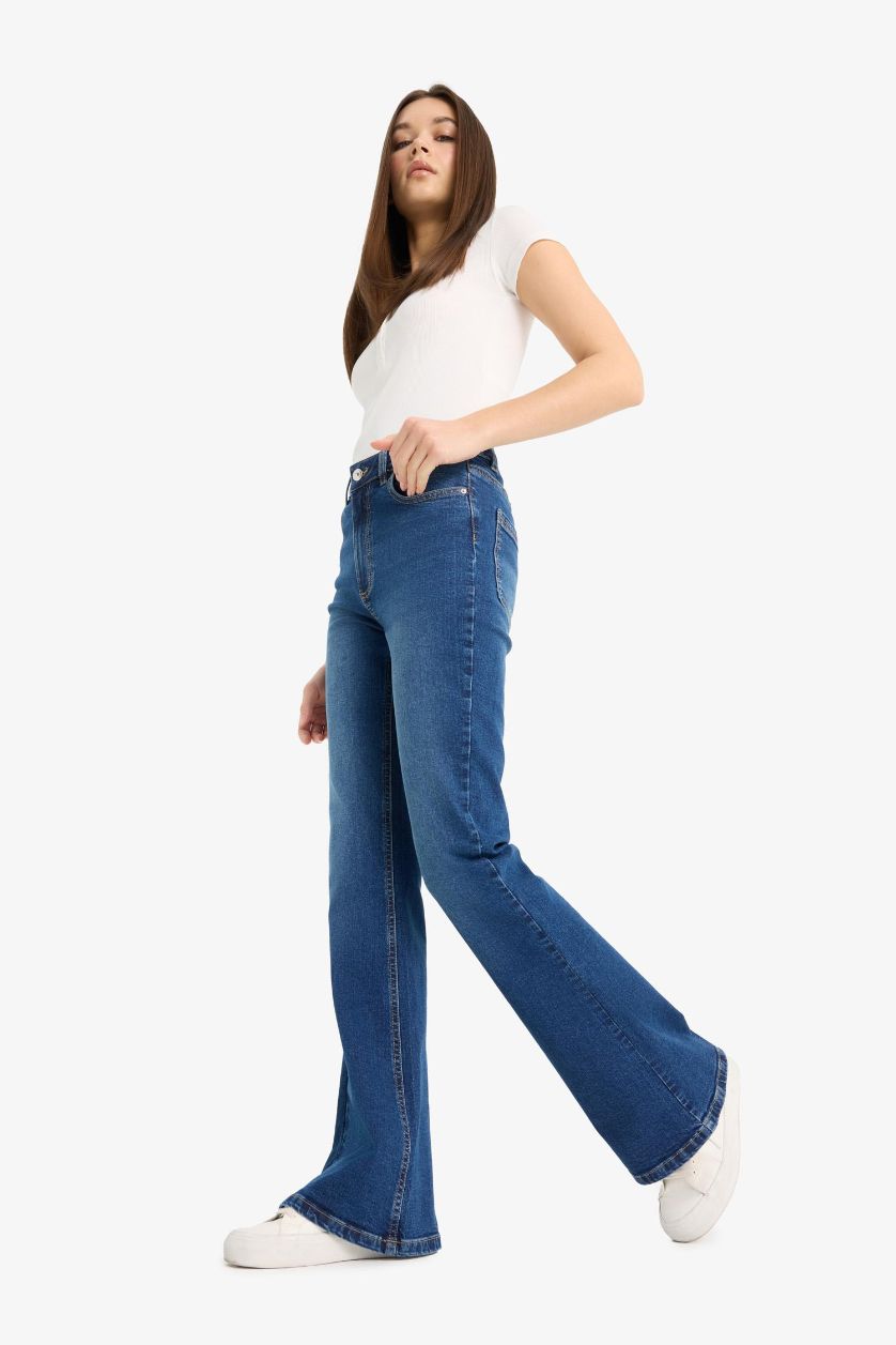 WOMAN Blue Mia High Waist Straight Leg Jeans