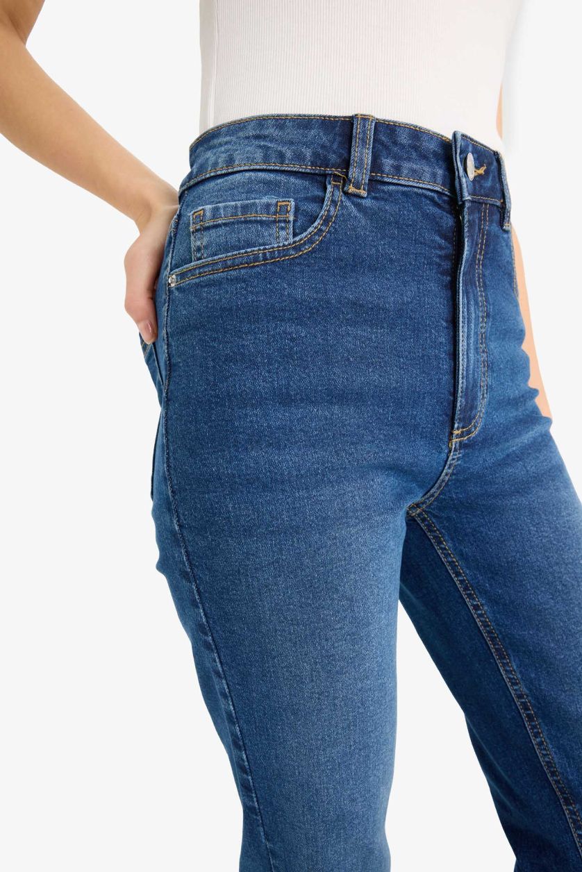 WOMAN Blue Mia High Waist Straight Leg Jeans