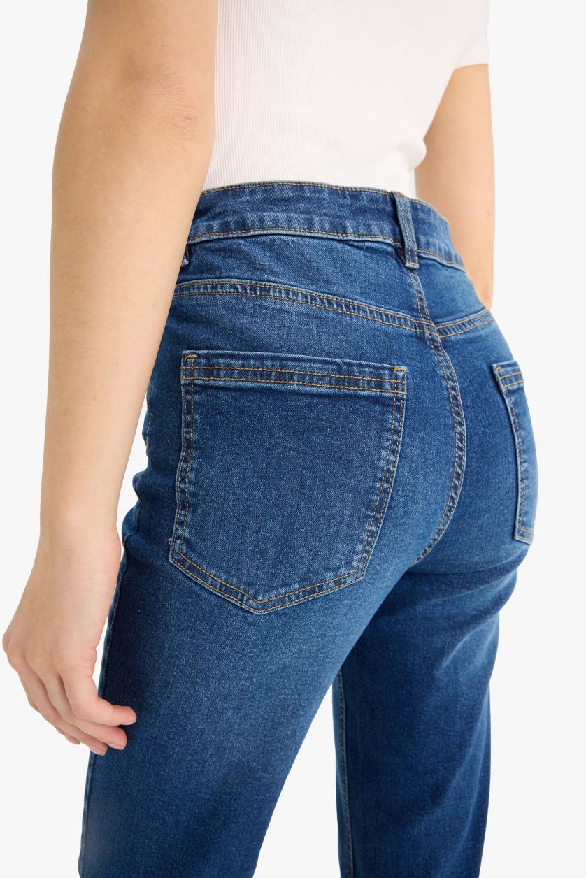 WOMAN Blue Mia High Waist Straight Leg Jeans