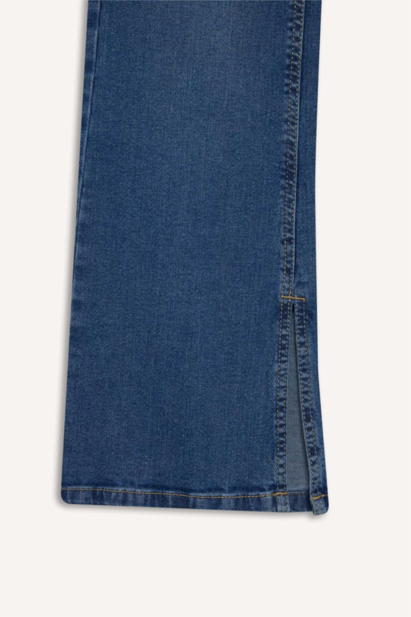 WOMAN Blue Slim Flare Fit High Waist Long Jeans