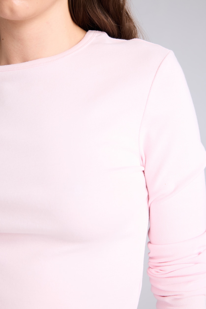 نساء زهري فاتح Slim Fit Ribana Long Sleeve T-Shirt