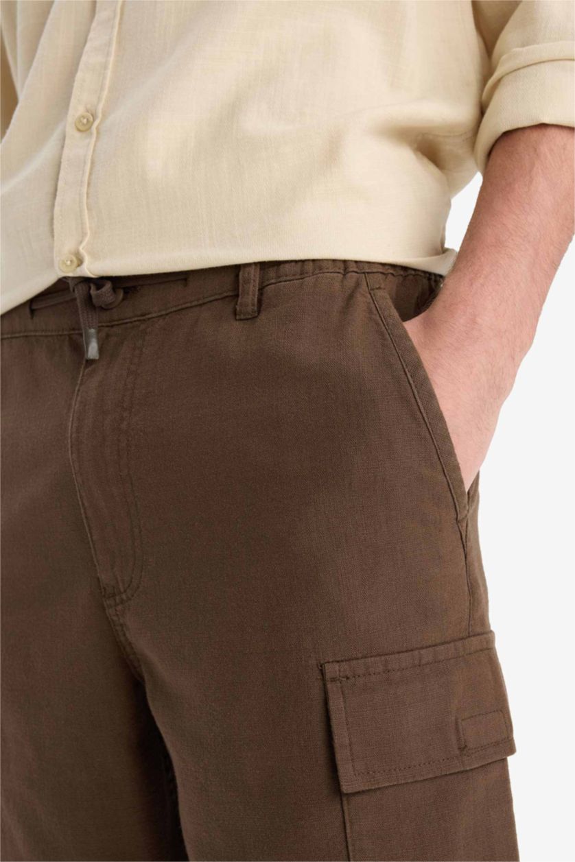 Man Brown Cotton Bermuda