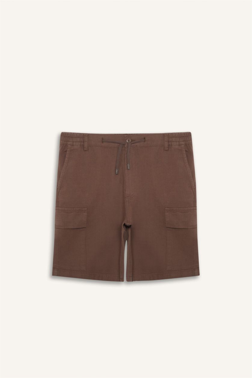 Man Brown Cotton Bermuda
