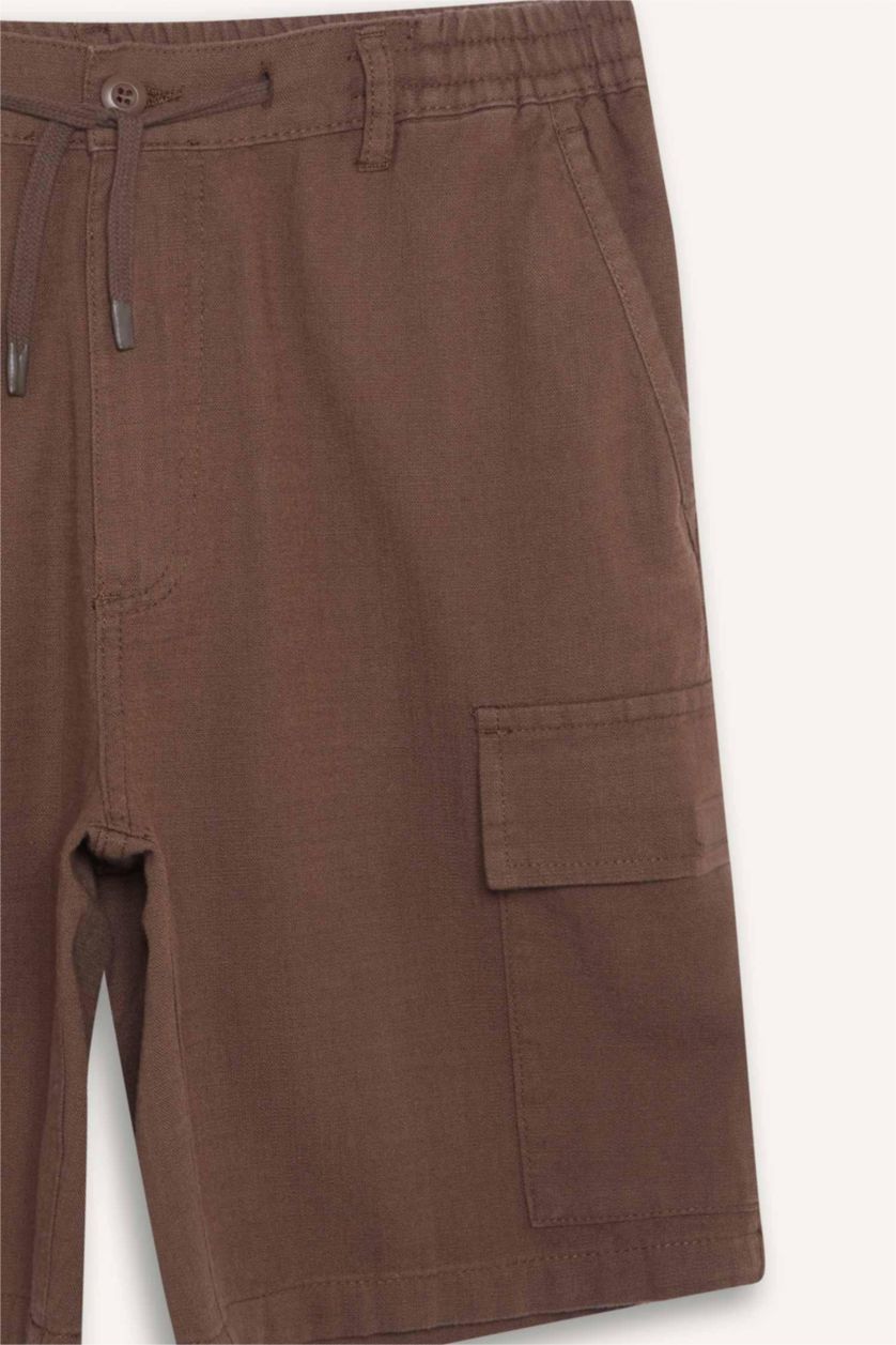 Man Brown Cotton Bermuda