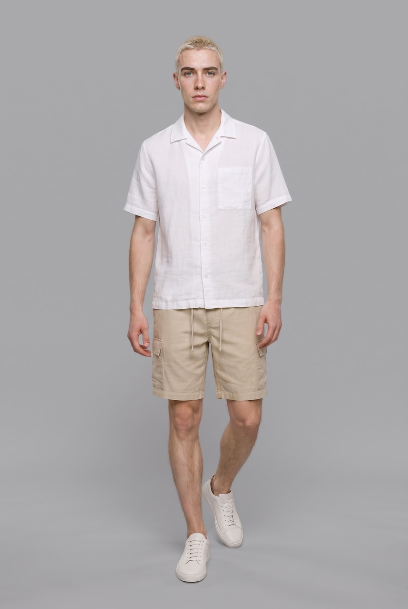 Men Stone Regular Cargo Cotton Shorts