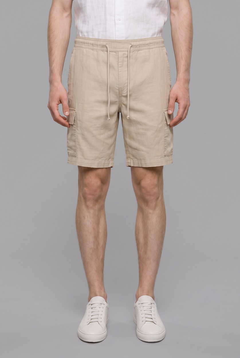 Men Stone Regular Cargo Cotton Shorts