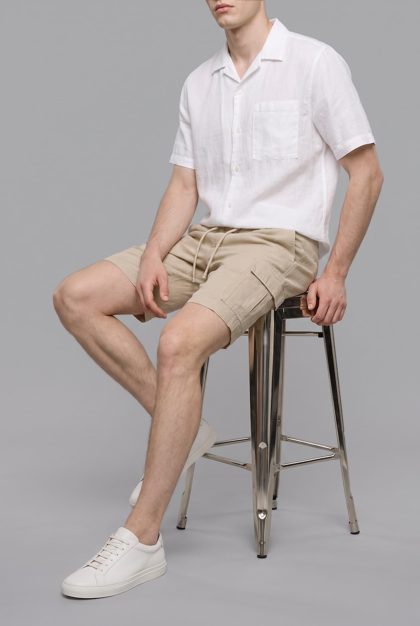 Men Stone Regular Cargo Cotton Shorts
