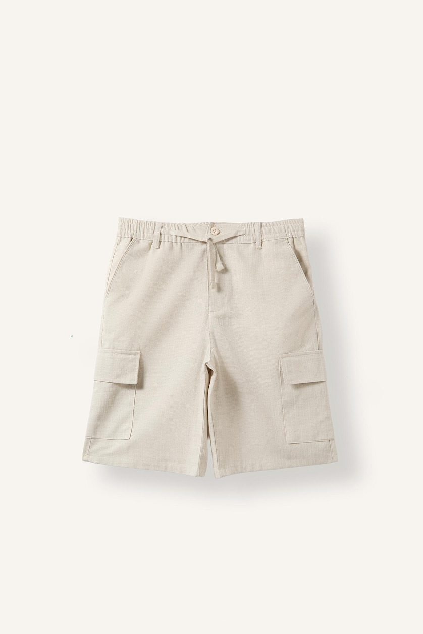 Men Stone Regular Cargo Cotton Shorts