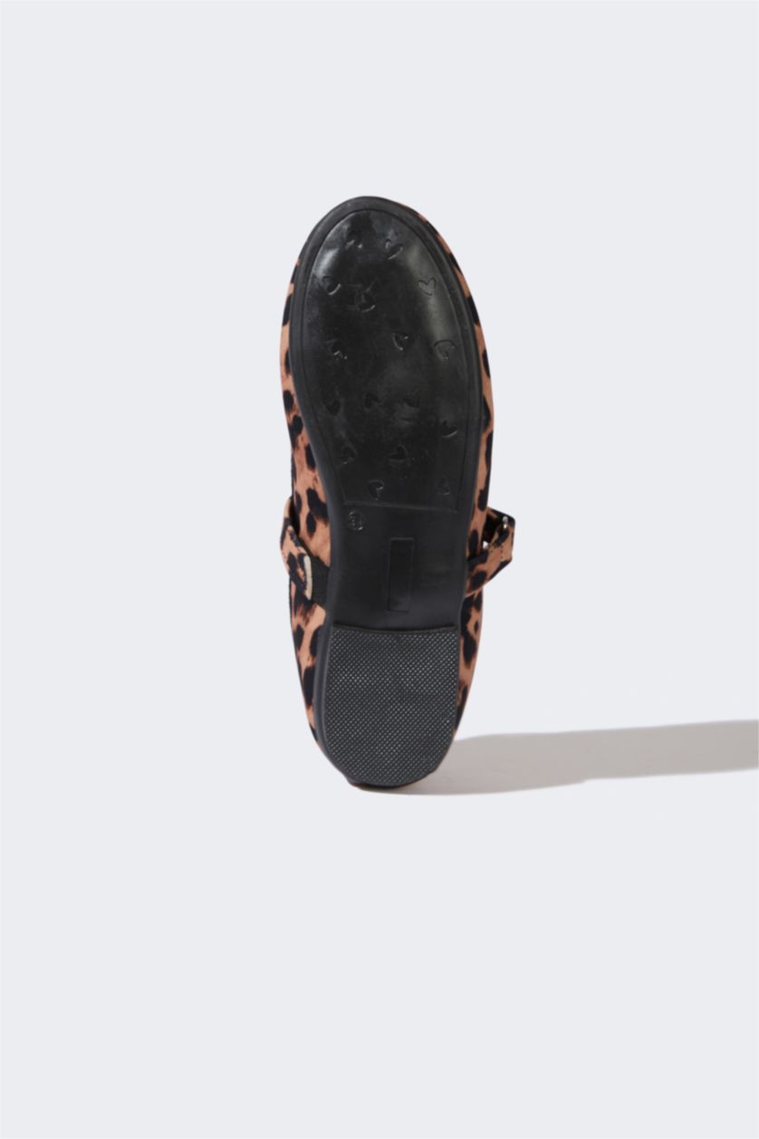 Kız Çocuk - Genç Kız Karma Leopar Desenli Slip On Düz Taban Babet Kız Çocuk