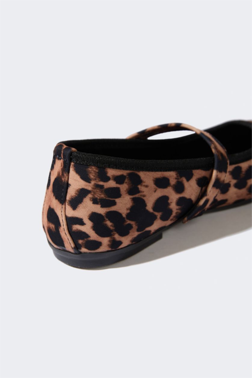 Kız Çocuk - Genç Kız Karma Leopar Desenli Slip On Düz Taban Babet Kız Çocuk