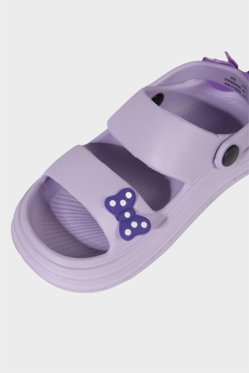 بنات أرجواني شبشب بناتي بكعب مسطح