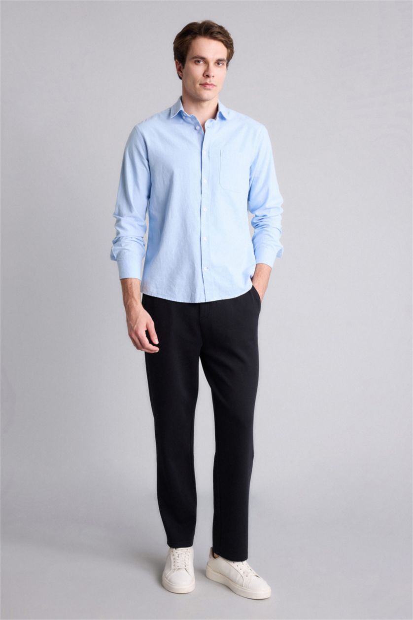 رجال أسود Regular Fit Trousers