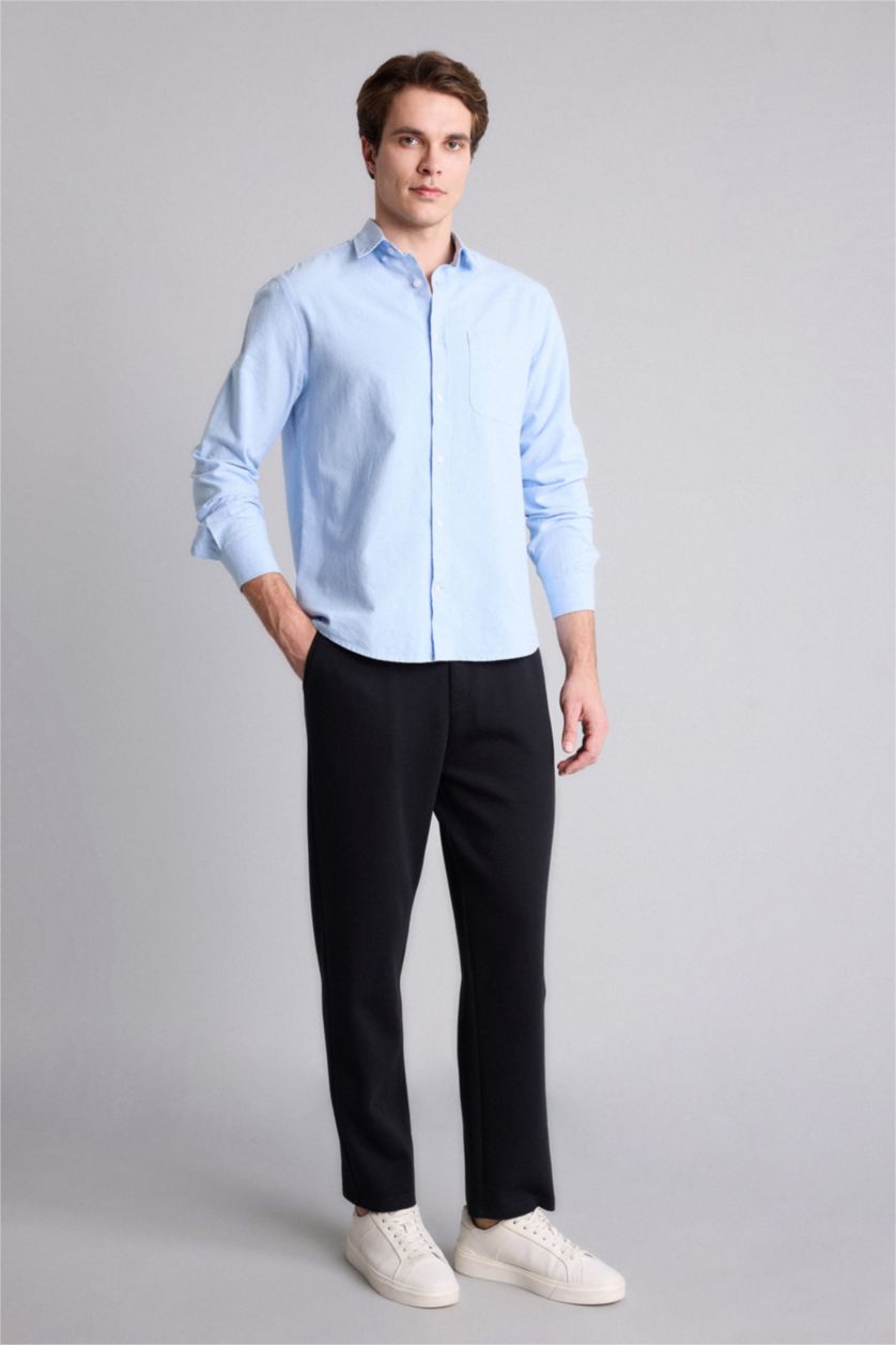 رجال أسود Regular Fit Trousers
