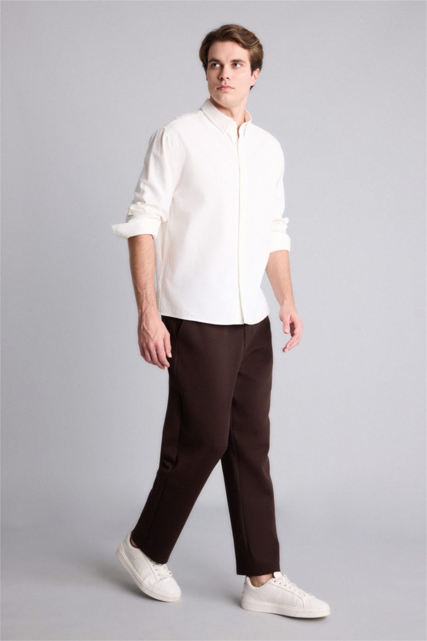 رجال بني Regular Fit Trousers