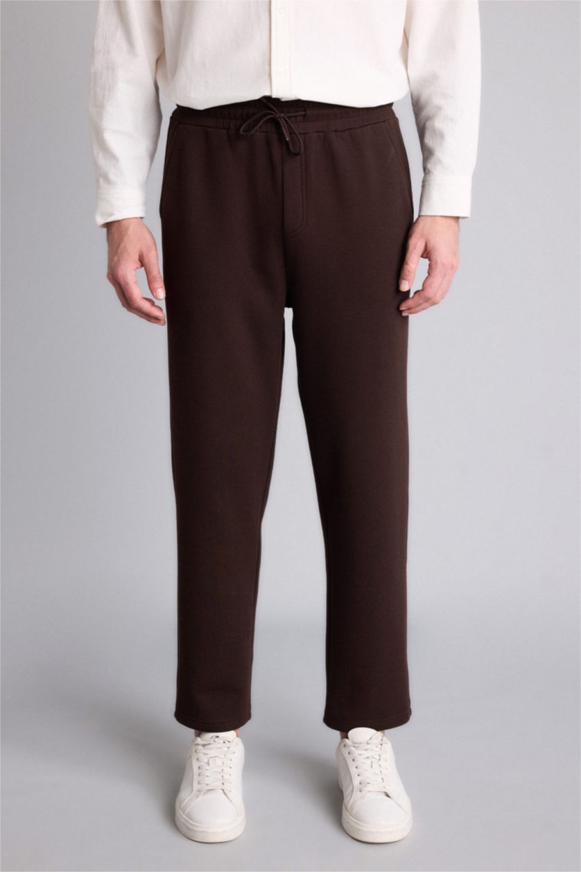 رجال بني Regular Fit Trousers