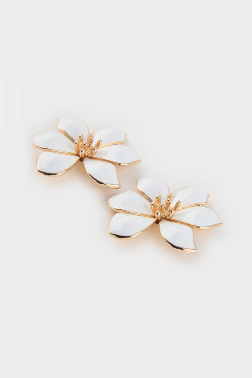 FEMME Blanc Boucles d’oreilles blanches en forme de fleur pour femme