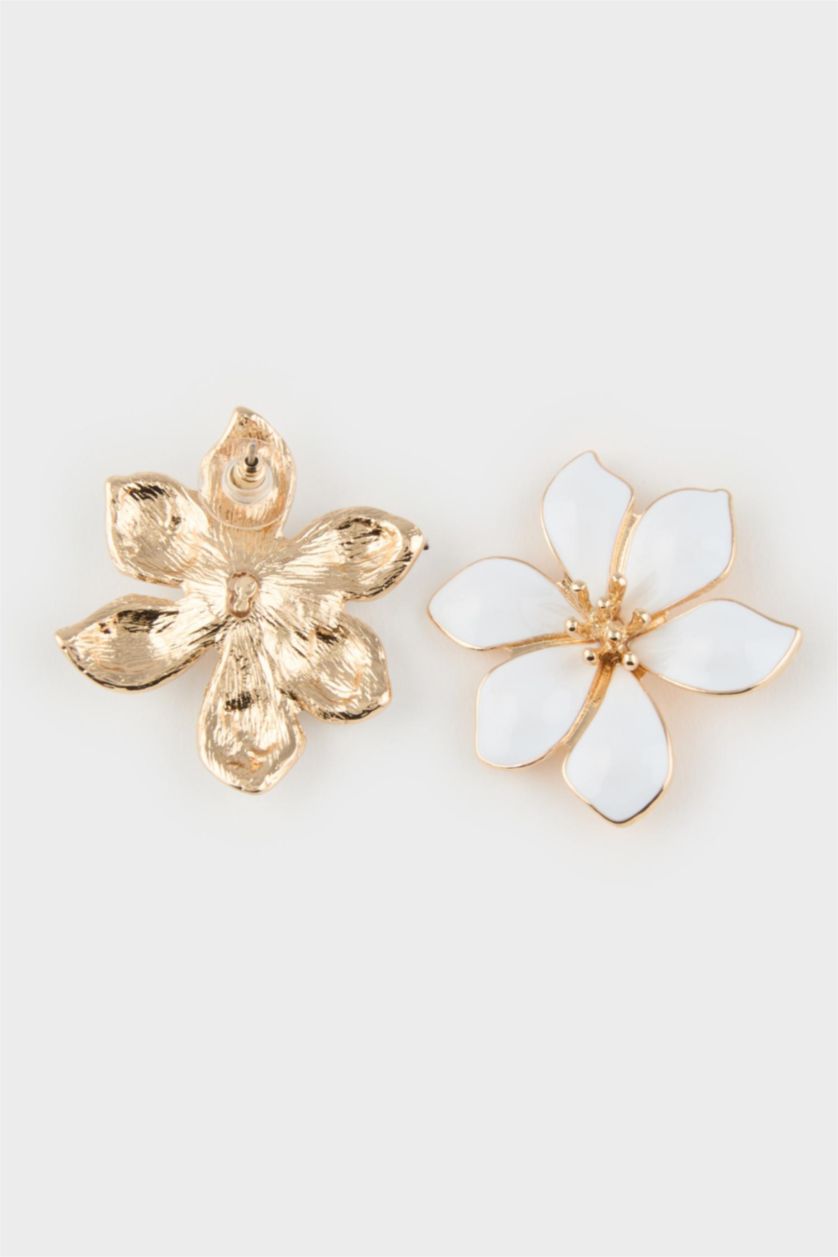 FEMME Blanc Boucles d’oreilles blanches en forme de fleur pour femme