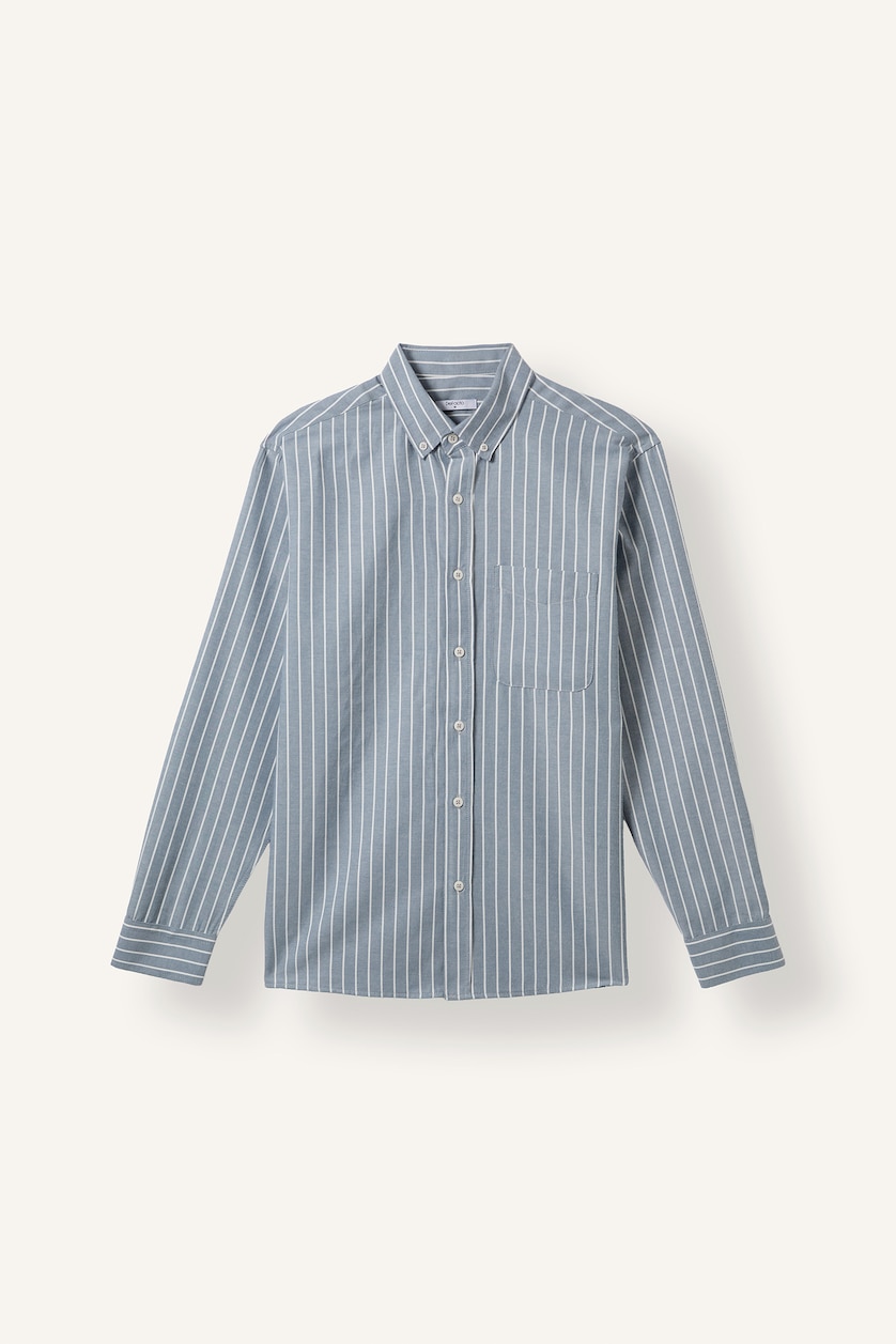 Men Light Indigo Regular Fit Woven Long Sleeve Shirt