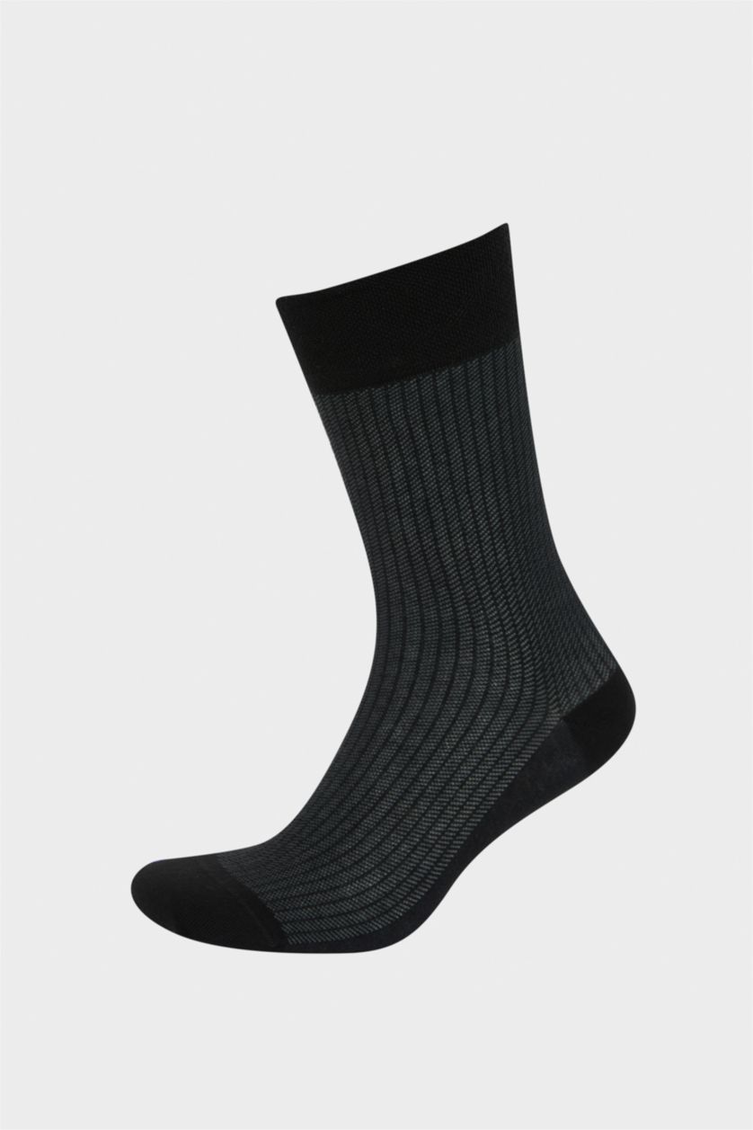 Erkek Siyah Erkek Dikişsiz 2'li Pamuk Akrilik Premium Uzun Çorap