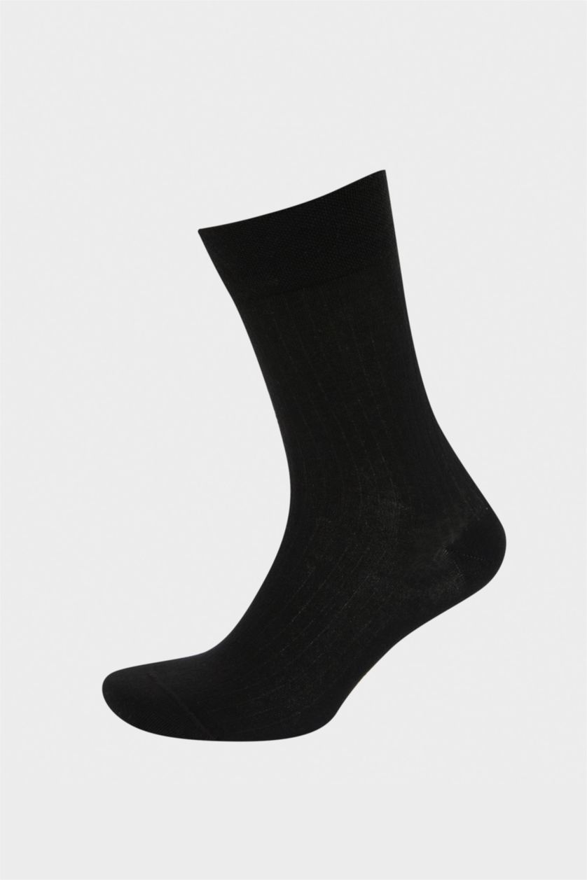 Erkek Siyah Erkek Dikişsiz 2'li Pamuk Akrilik Premium Uzun Çorap