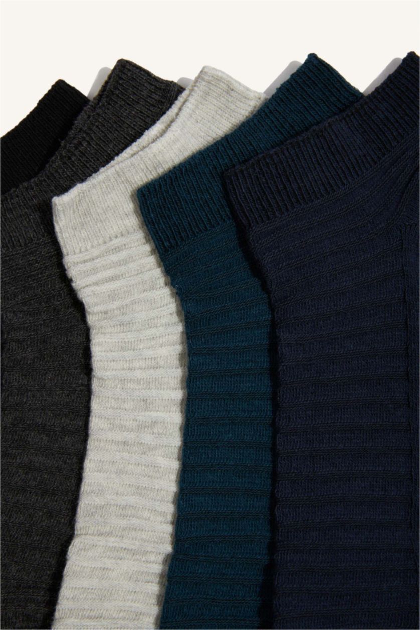 Erkek Lacivert Erkek Dikişsiz 2'li Viskon Isı Düzenleyicili Premium Uzun Çorap