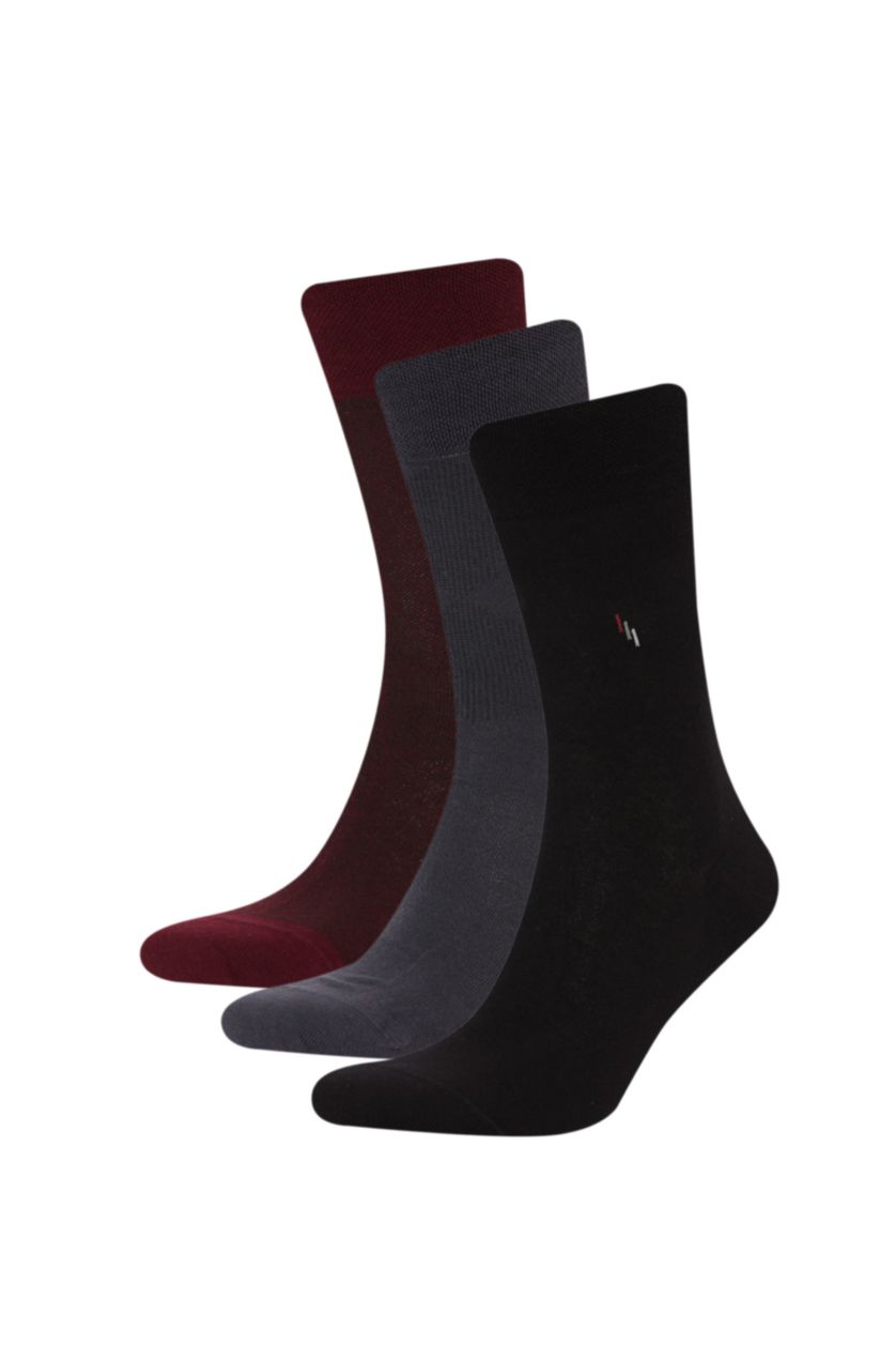 Erkek Karma Erkek Dikişsiz 3'lü Penye Pamuklu Premium Uzun Çorap