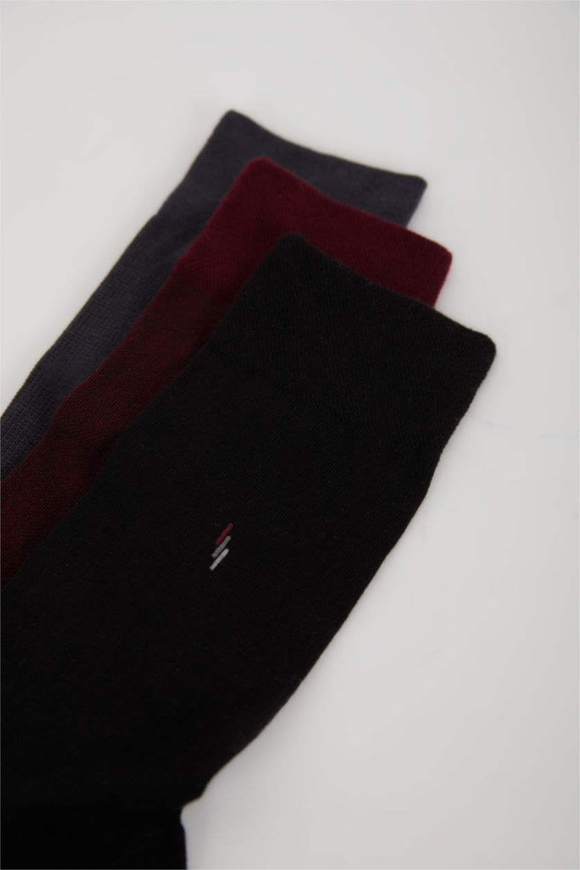 Erkek Karma Erkek Dikişsiz 3'lü Penye Pamuklu Premium Uzun Çorap