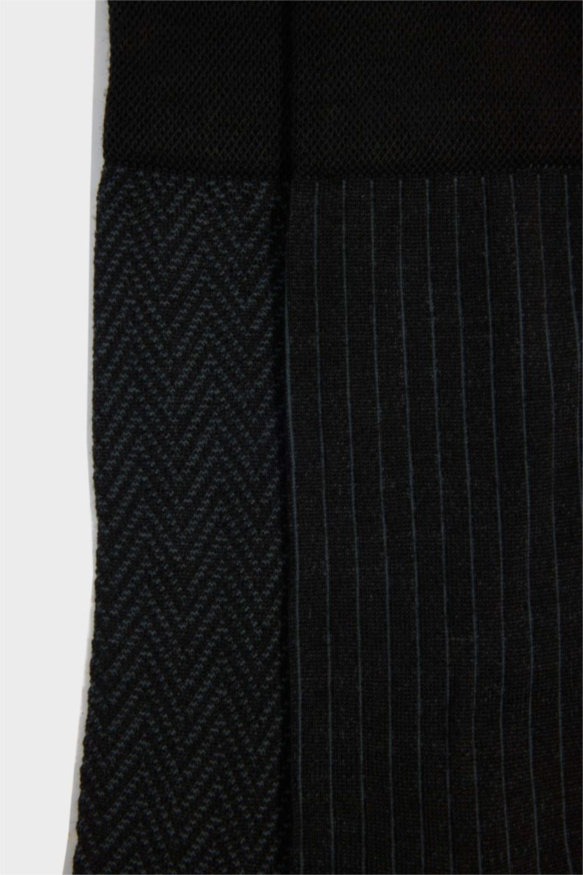 Erkek Siyah Erkek Dikişsiz Ultra Hafif 2'li Premium Uzun Çorap