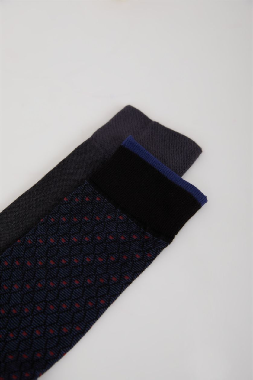 Erkek Karma Erkek Dikişsiz 2'li Penye Pamuklu Premium Uzun Çorap