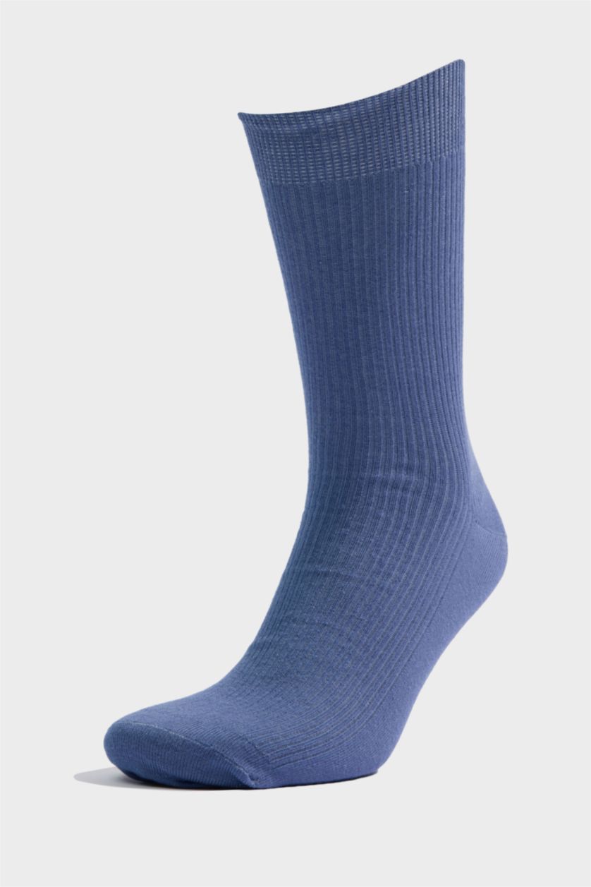 Erkek Karma Erkek Dikişsiz Rahat Lastikli 5'li Penye Pamuklu Premium Uzun Çorap