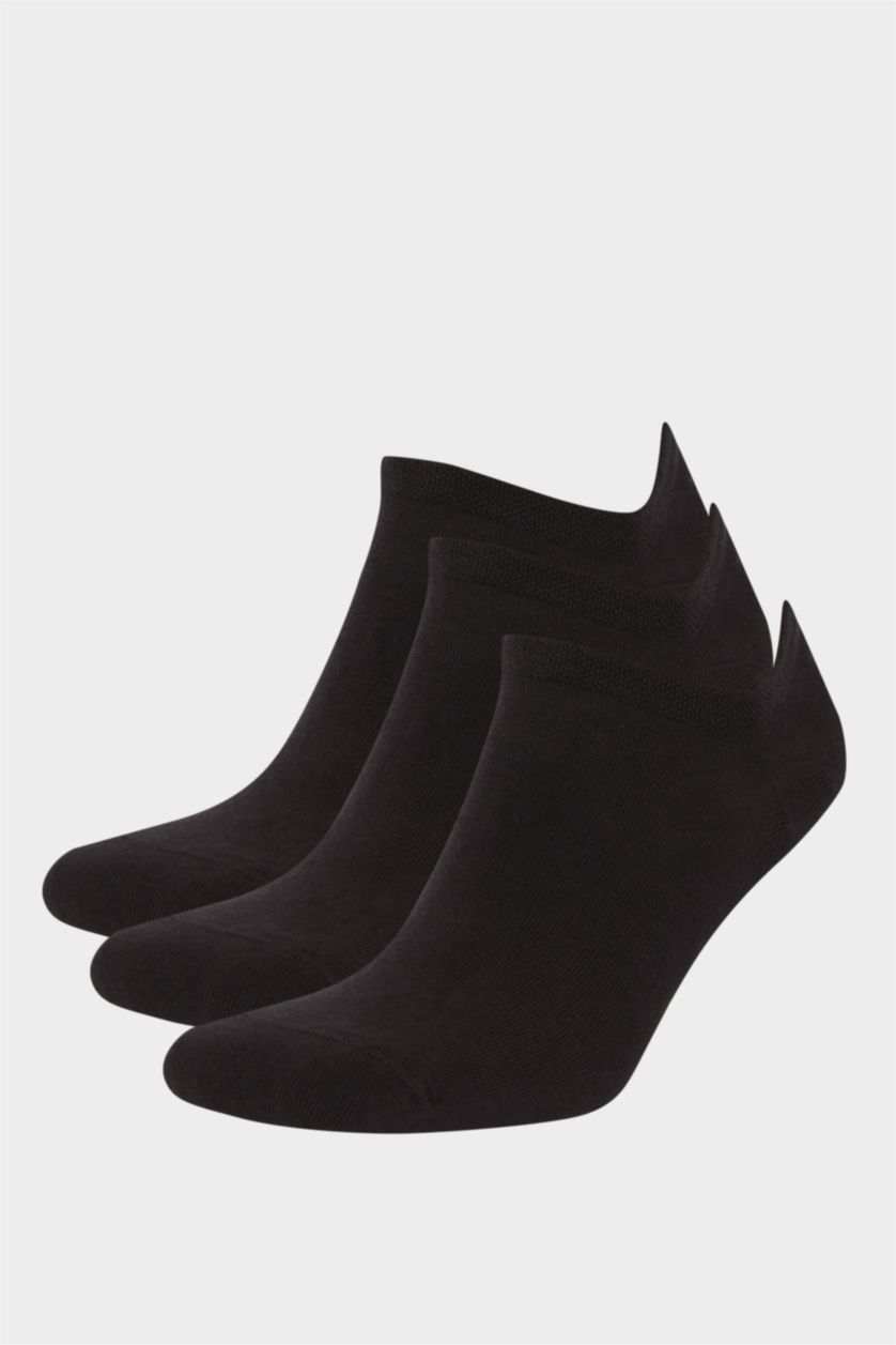 HOMME Noir Lot de 3 chaussettes sneakers en coton pour homme