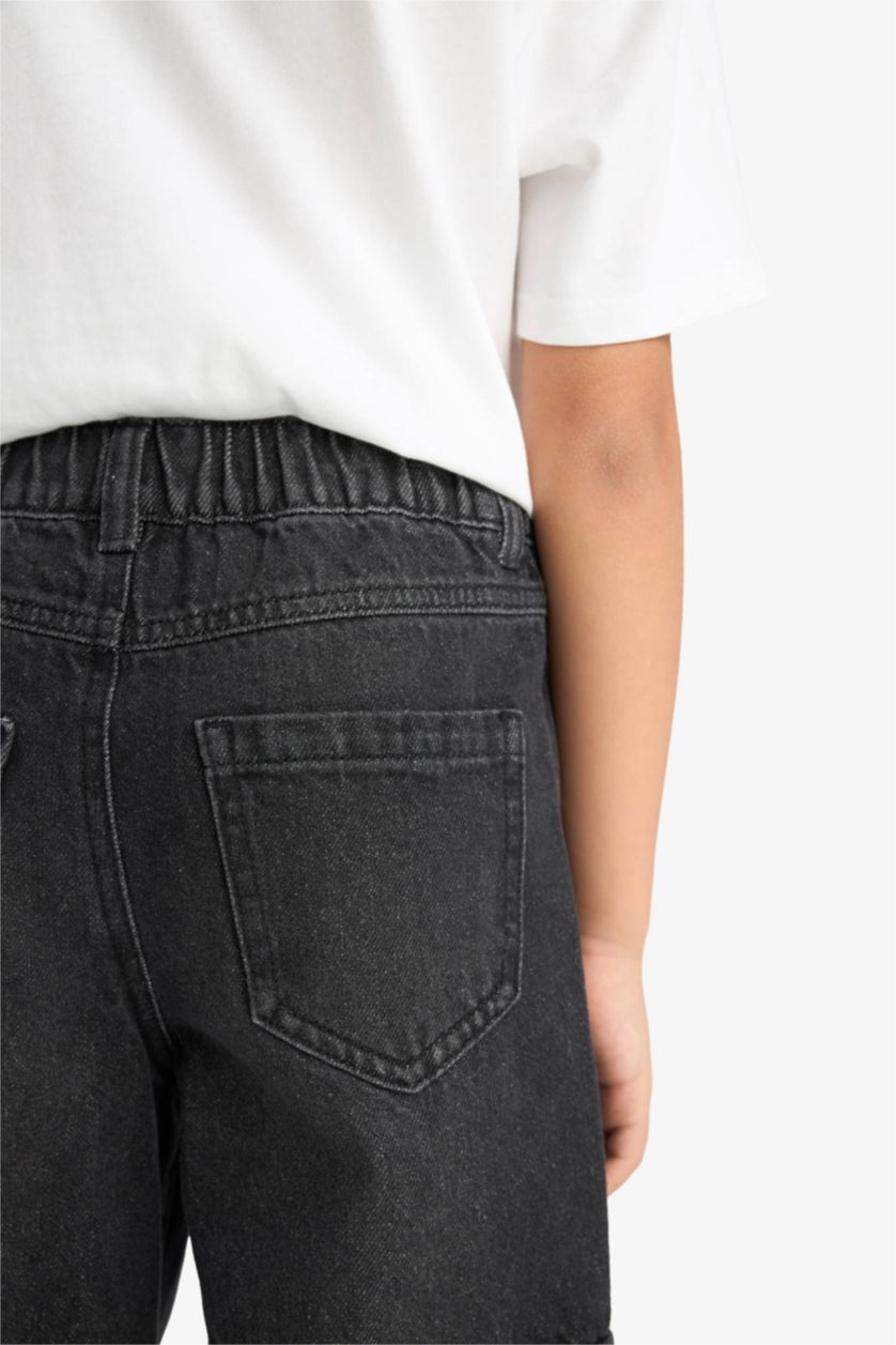 Girls & Teens Anthracite Girl Wide Leg Cargo Jeans