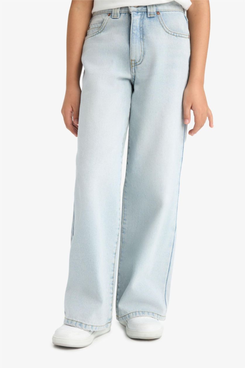 Қыздар Және Жасөспірімдер Ашық Көк Қыздарға Таңдай Кең деним Шалбар