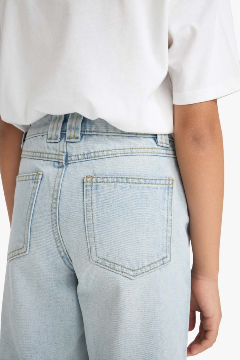 Қыздар Және Жасөспірімдер Ашық Көк Қыздарға Таңдай Кең деним Шалбар