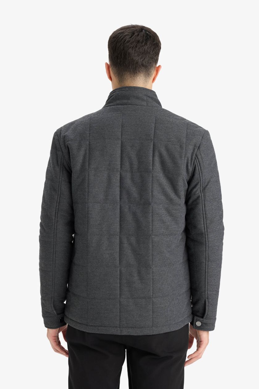 رجال ميلانج أنثرا جاكيت دودون شتوي سليم فيت بياقة عالية