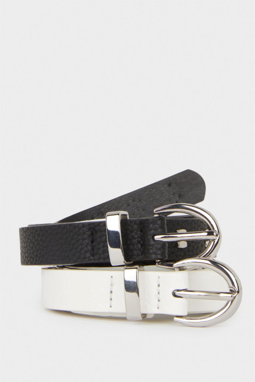 Kadın Karma Kadın Suni Deri 2'li Günlük Kemer