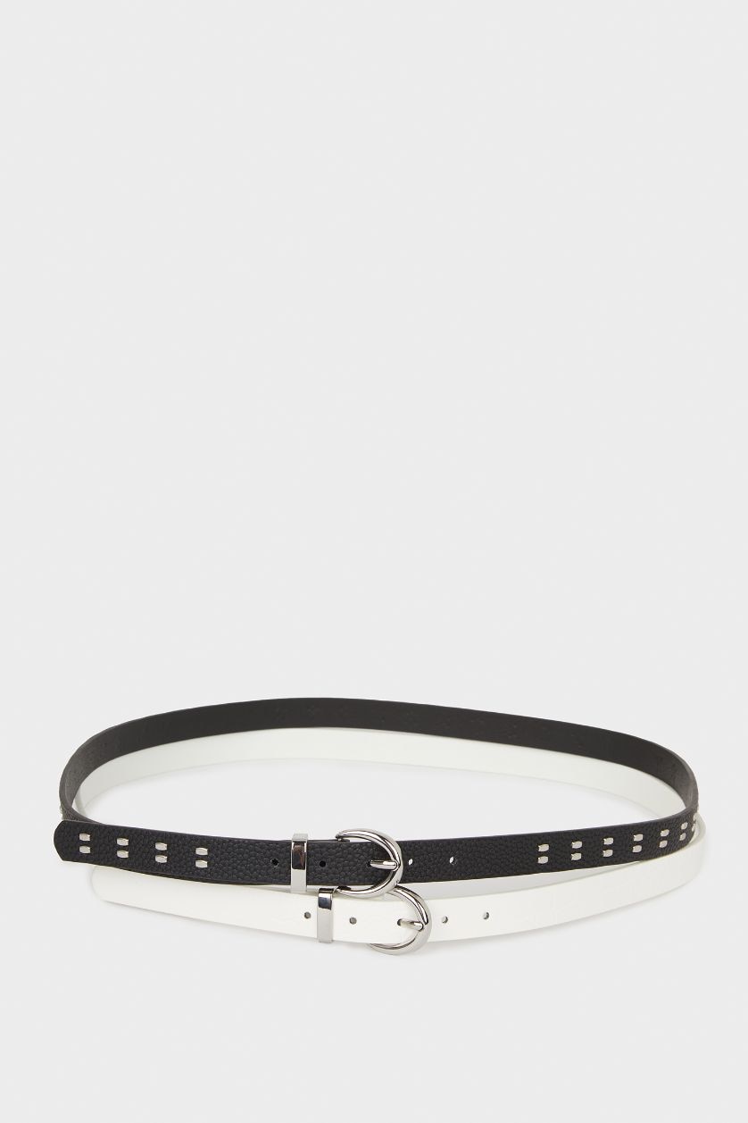 Kadın Karma Kadın Suni Deri 2'li Günlük Kemer