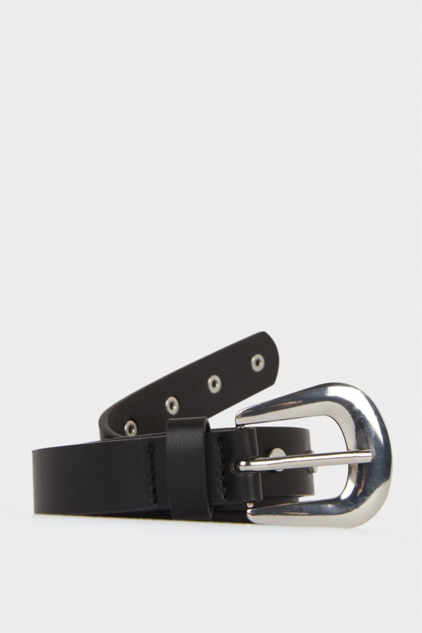 FEMME Noir Ceinture en similicuir noir pour femme