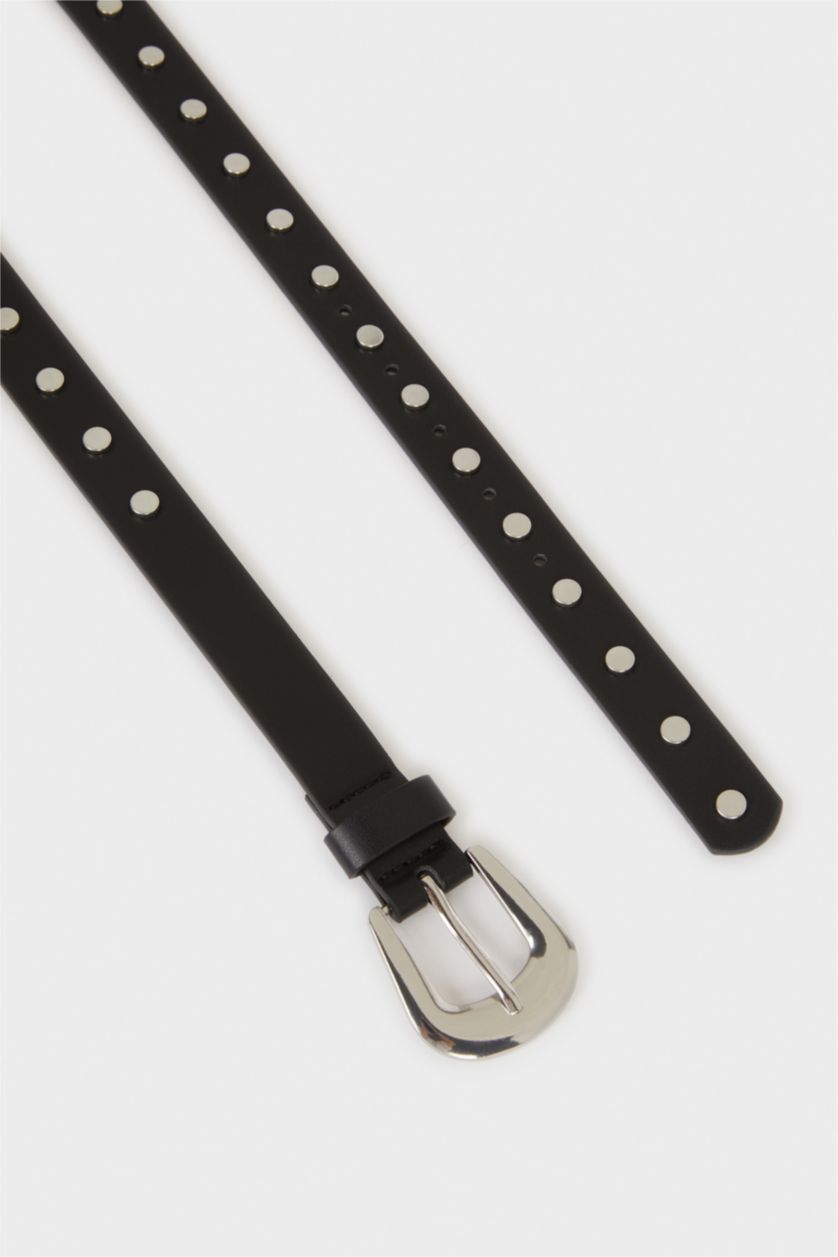 FEMME Noir Ceinture en similicuir noir pour femme