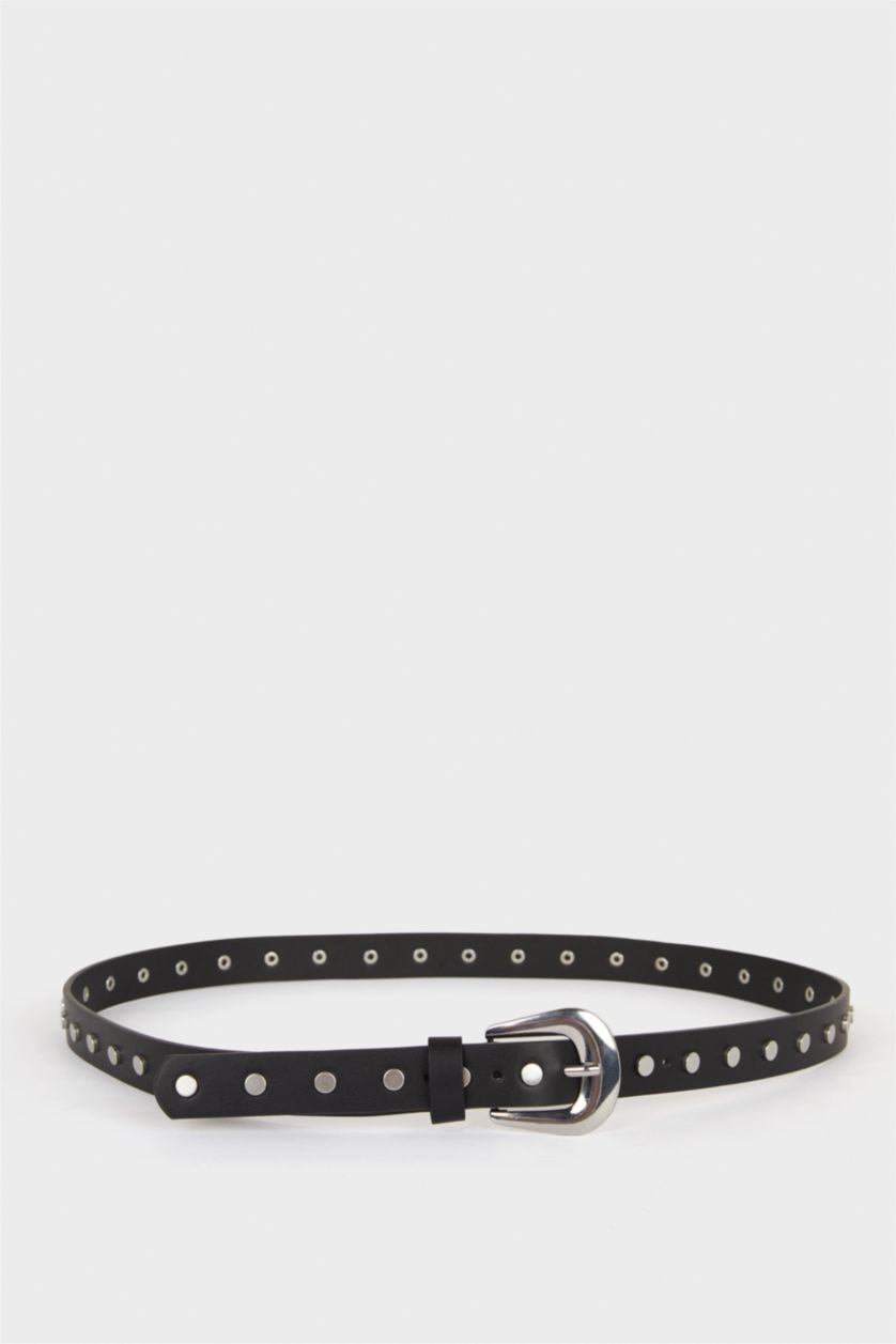 FEMME Noir Ceinture en similicuir noir pour femme
