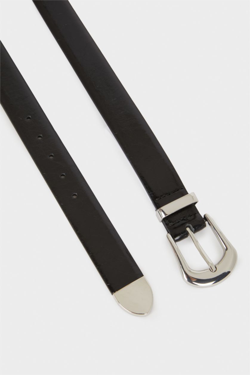 Kadın Siyah Kadın Suni Deri Günlük Kemer