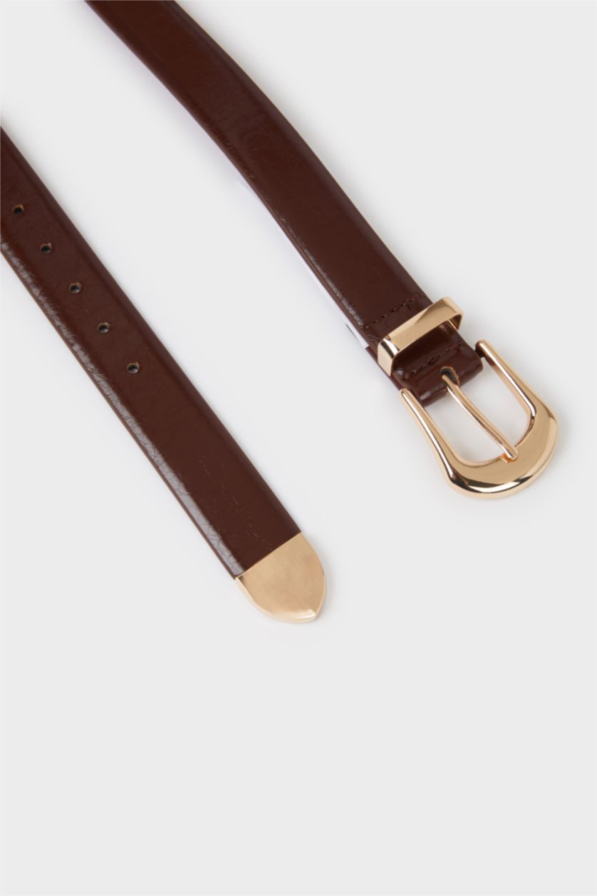 Kadın Bordo Kadın Suni Deri Günlük Kemer