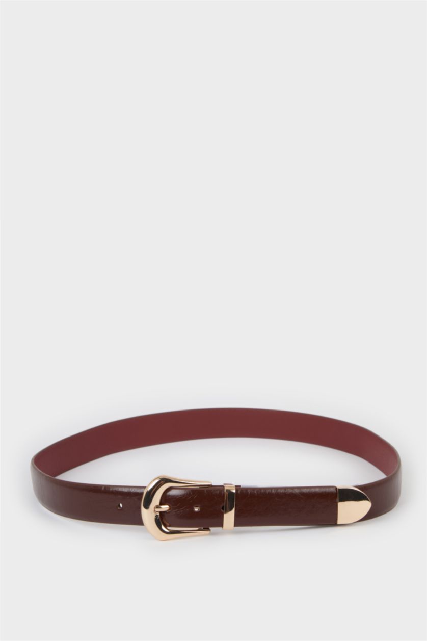 Kadın Bordo Kadın Suni Deri Günlük Kemer