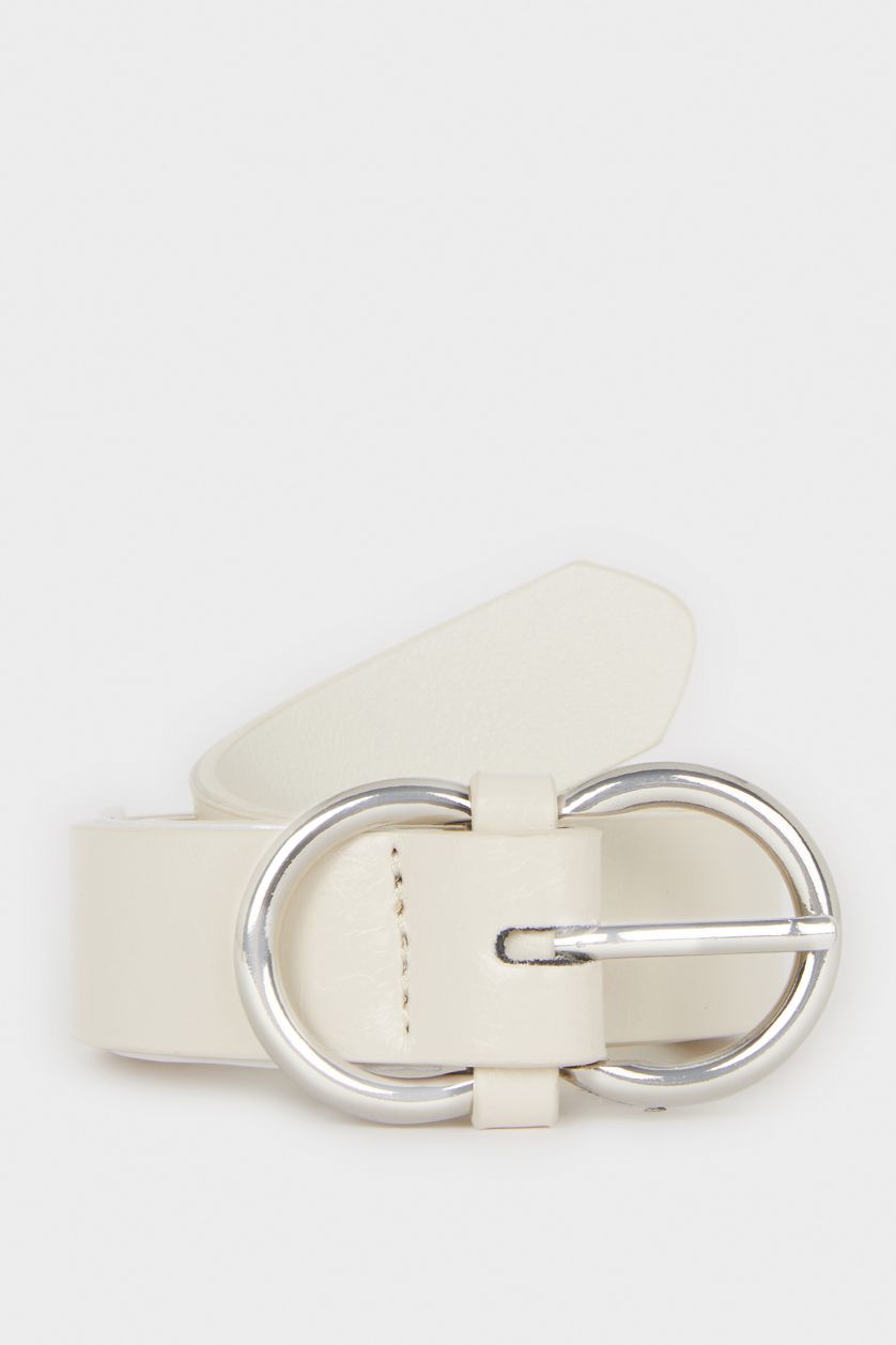 Kadın Bej Kadın Suni Deri Günlük Kemer