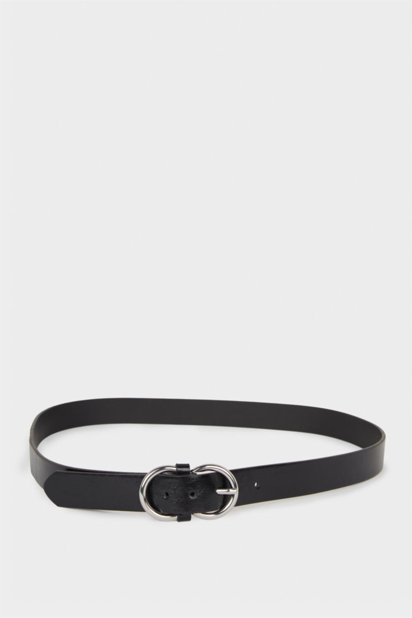 نساء أسود حزام نسائي جلد صناعي