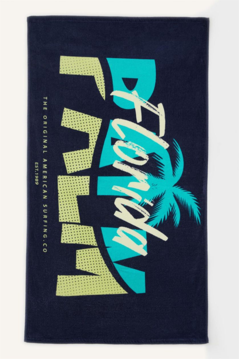 MAN NAVY Man Printed Cotton Beach Towel