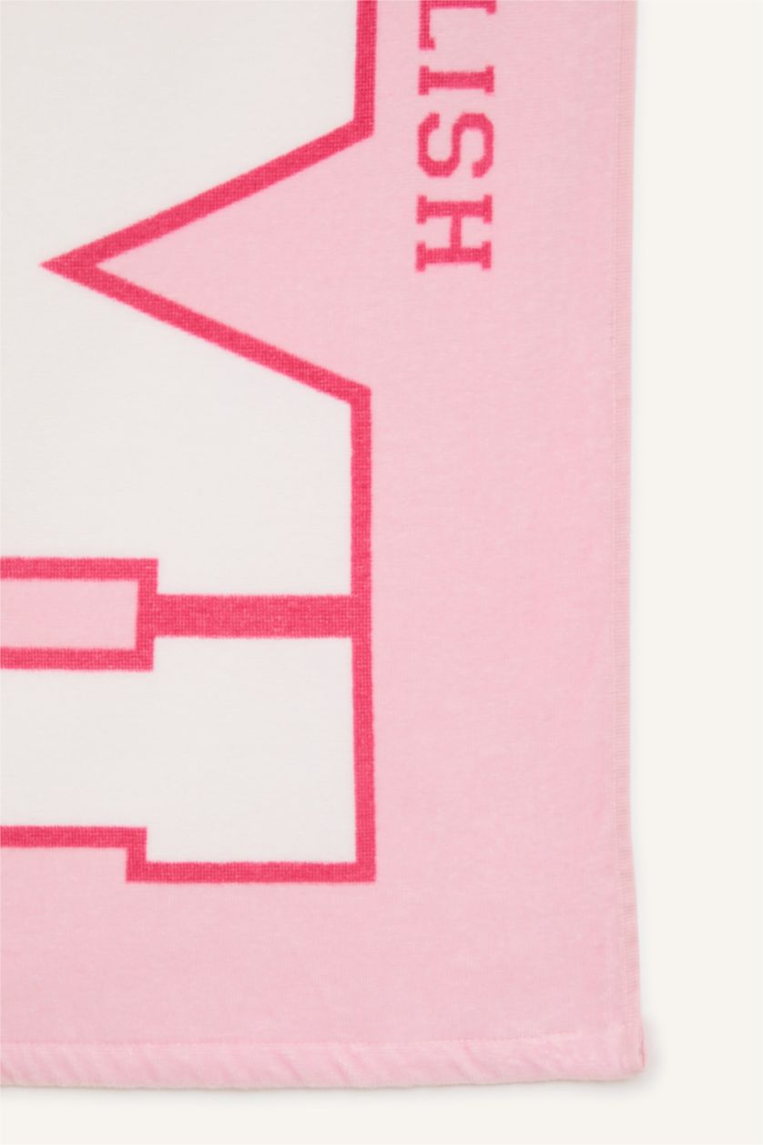 GIRLS & TEENS Pink Girl Patterned Woven Beach Towel