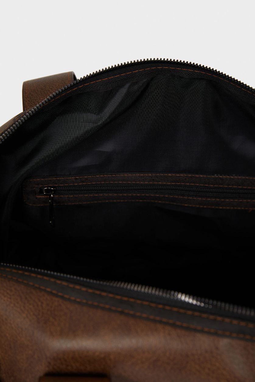 Erkek Kahve Erkek Suni Deri Spor Ve Seyahat Çantası