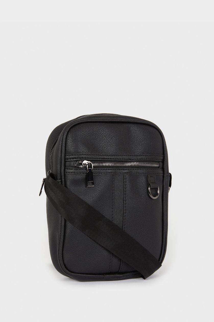 Erkek Siyah Erkek Suni Deri Çapraz Çanta
