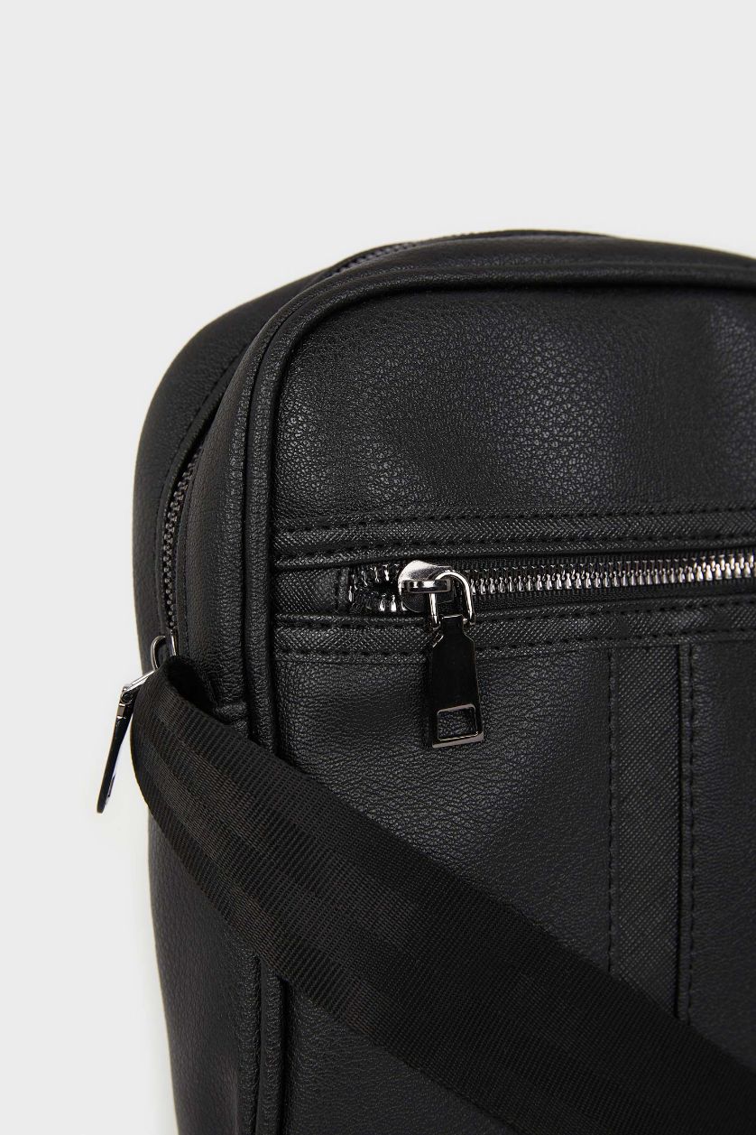 Erkek Siyah Erkek Suni Deri Çapraz Çanta